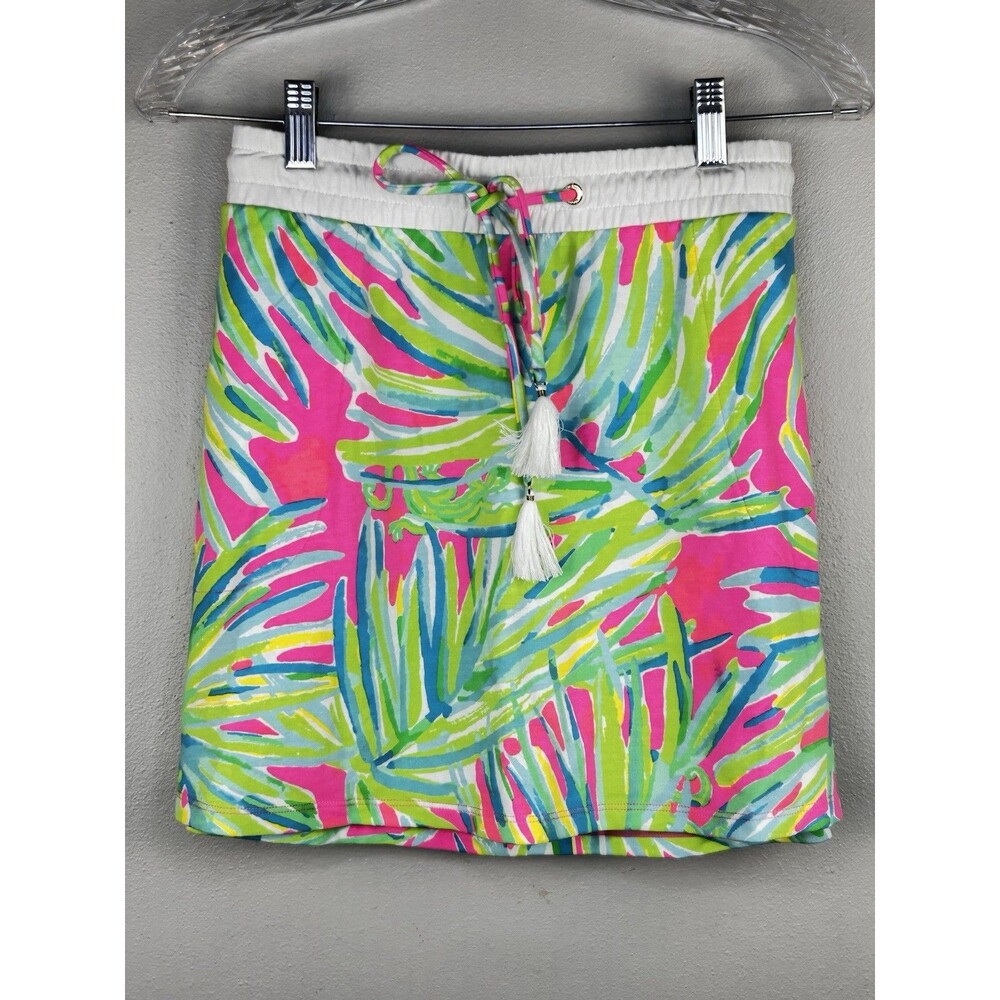 Lilly Pulitzer Zia Pink Green Vibrant Terry Skirt Size XL ~ EUC pockets Tropical